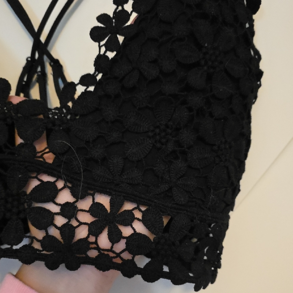 Free People Black Lace Detail Top - Picture 5 of 5